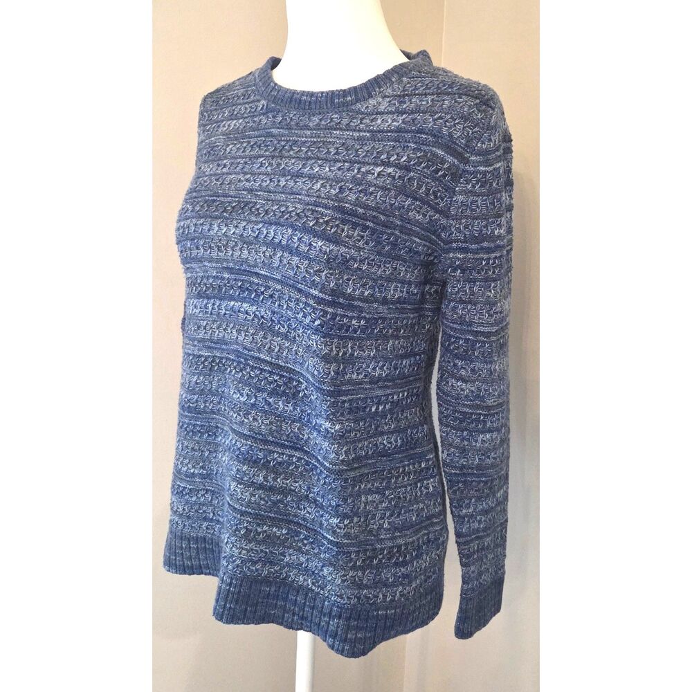 Christoper & banks Women’s knit crewneck sweater – blue & light blue Size Small
